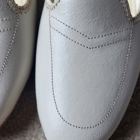 Daniel Green Meg Leather Slip On Loafer Slippers Women's  Bone White 10 Narrow - Picture 8 of 8